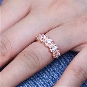 New Women’s Rose Gold Plated Diamond Ring